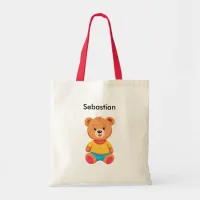 Cute Teddy Bear Simple Colorful Tote Bag