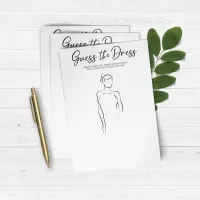 Draw the Dress Bridal Shower Paper Party Game