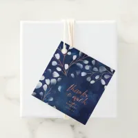 Watercolor Snowdrops Thank You Navy/Copper ID726 Favor Tags