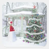 Christmas Winter Snowfall Scene Sticker