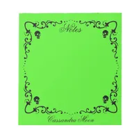 Halloween Green & Black Magic Border Personalized Notepad