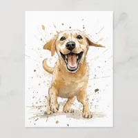 A funny cartoon style Yellow Labrador Postcard