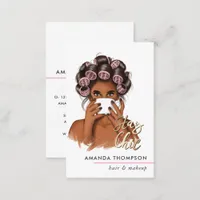 Chic Pink Hair Stylist Business Card