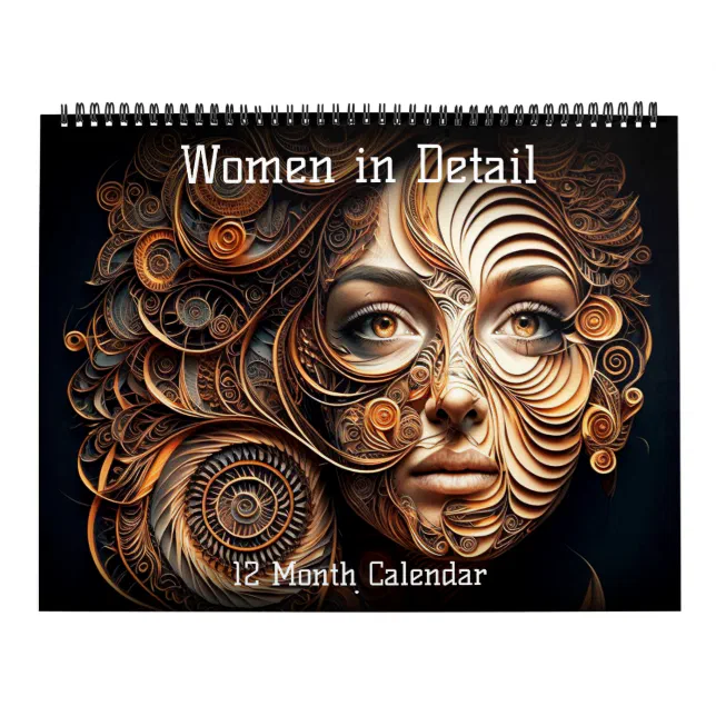 Women in Detail 12 Month Calendar (split pages)