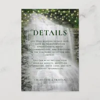 Waterfall String Lights Rustic Wedding Details Enclosure Card