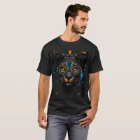 Mosaic black panther with a stained glass effect  T-Shirt