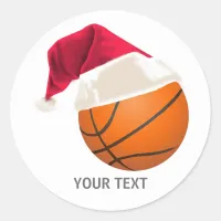 basketball christmas classic round sticker