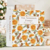 Family Recipes Citrus Oranges Watercolor 3 Ring Binder