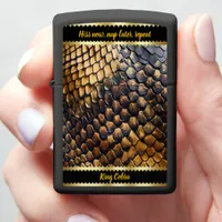 Intricate patterns of natural snakeskin textures zippo lighter