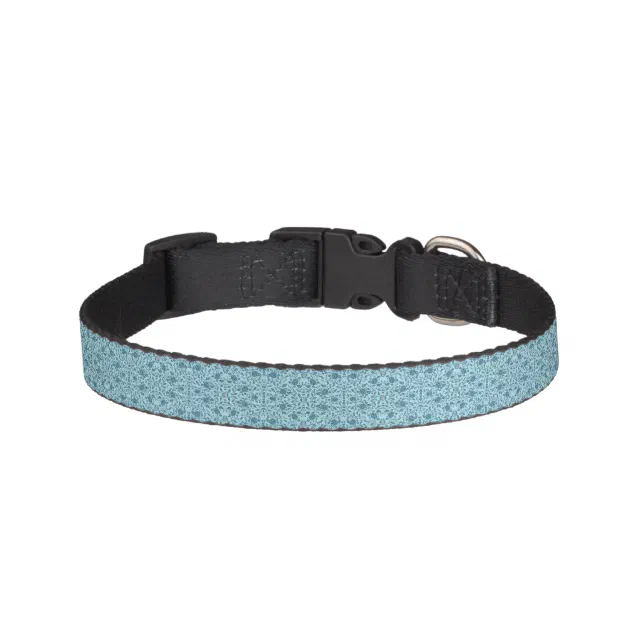 Elegant Flowery Teal Damask Pet Collar