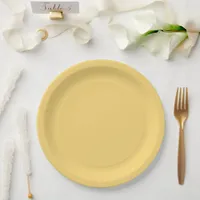 Modern coastal yellow solid paper plates