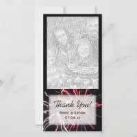 Fireworks Summer Wedding Thank You Photo Card