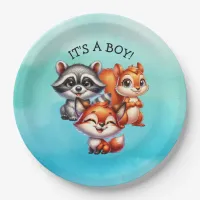 It's a Boy | Woodland Creatures Baby Shower Paper Plates