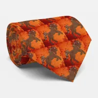 Majestic Horse in Asian Floral Tapestry Neck Tie