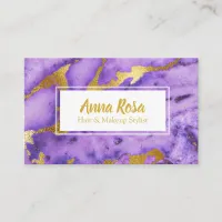 *~* Gold Marble Chic Deep Purple  Popular Business Card