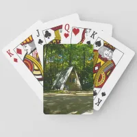 Camping in an A-Frame Cabin Poker Cards