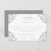 Elegant Gold Vintage Classic Wedding RSVP Card