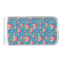 Multicolored Watercolor Hearts Money Clip