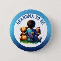 Football Baby Boy and Teddy Baby Grandma to be Button