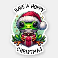 Have a Hoppy Christmas | Frog Pun Sticker
