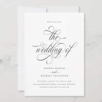 Elegant Luxury Calligraphy Script Wedding Invitation