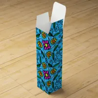 Abstract Floral Paper wine box