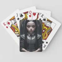 Gothic Girl Haunting Ai Art Halloween Poker Cards