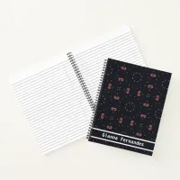 Stars And Unique Spaceship Pattern Notebook
