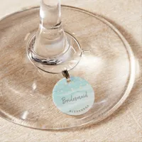 Coastal Beach Ocean Waves Wedding Bridesmaid Wine Charm