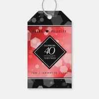 Elegant 40th Ruby Wedding Anniversary Celebration Gift Tags