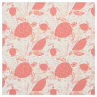 Turtles and Fish Coral Reef Underwater Pattern Fabric