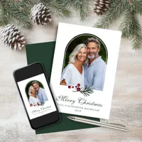 Elegant Arch Dark Green Botanical Holiday Photo