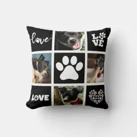 Cute Pet Parent Create Your Own Black and White Throw Pillow