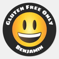 Gluten Free Smiling Emoji Face Classic Round Sticker