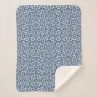 Two-Tone Abstract Geometric Blue Sherpa Blanket