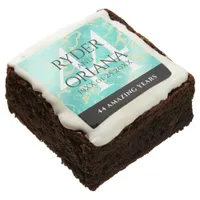 Elegant 44th Turquoise Wedding Anniversary Brownie