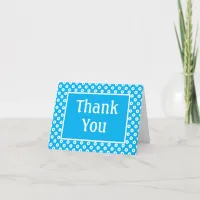 Simple Bright Blue Polka-Dotted Thank You Card