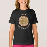 Peace & Joy Pink Gold Family Name Christmas Girls' T-Shirt