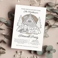 Drop In Cute Bears House Farewell Party Invitation