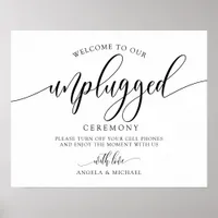 Unplugged Wedding Ceremony - Calligraphy Black Poster