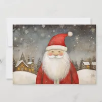 Cute Whimsical Santa Claus  Holiday Card