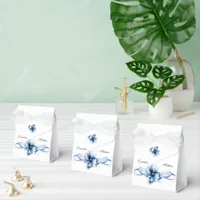 Elegant Dusty Blue Navy  Flowers Wedding  Favor Boxes