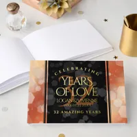 Elegant 32nd Bronze Wedding Anniversary Foil Guest Book