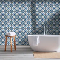 Ornate Moroccan Tile Pattern#4 Blue White ID1078 Wallpaper