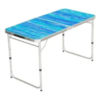 Aqua Blue, Teal and Purple  Speckled Waves  Beer Pong Table
