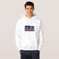 USA Flag Letters, Flag Men's Hooded Sweatshirt