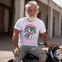 Festive Santa Relaxing With a Cold Brew T-Shirt