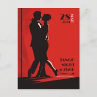 Tango Night Invitation Postcard