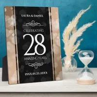 Elegant 28th Linen Wedding Anniversary Celebration Plaque