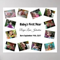 Baby's First Year Personalized Poster